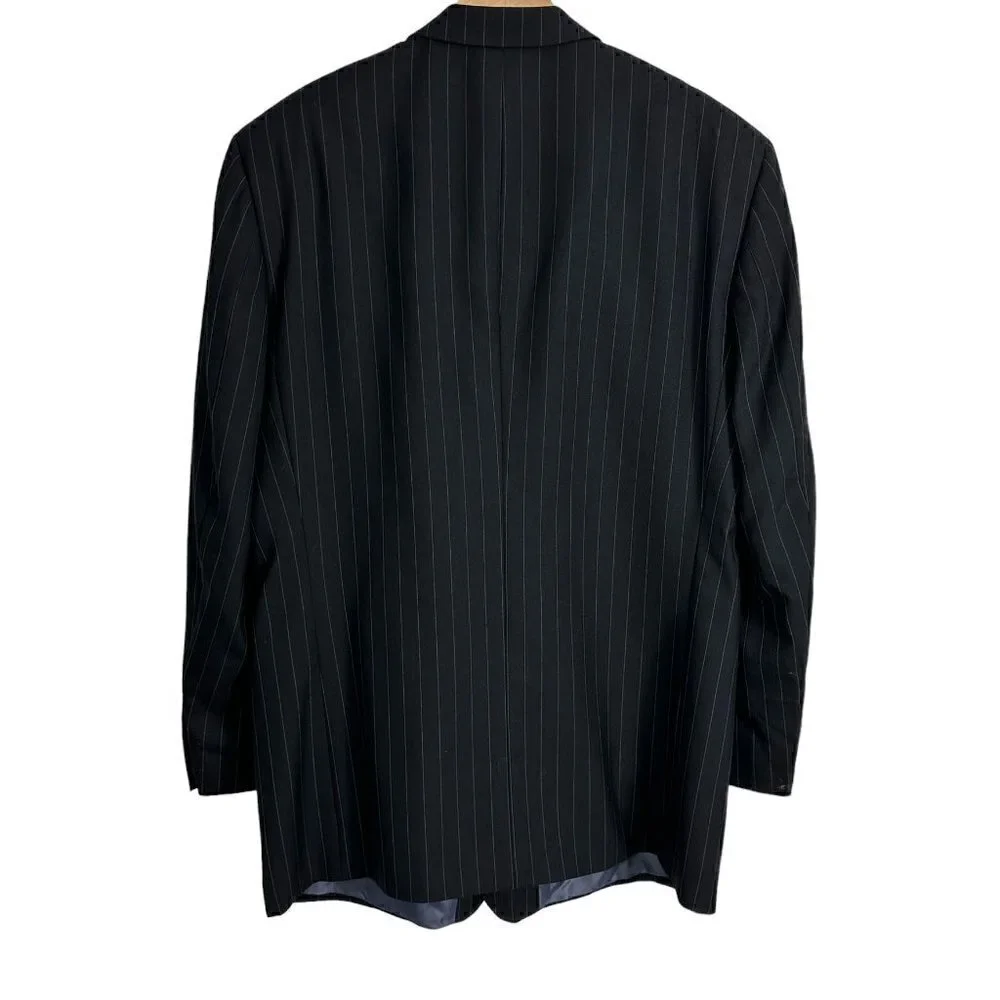 Bert Pulitzer Pure Wool Fully Lined Single Breasted Navy Pin Stripe Blazer (44R)